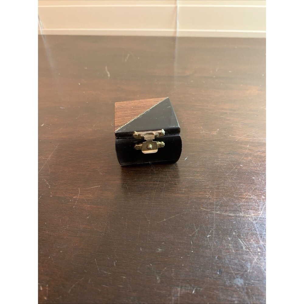 Vintage Bone Trinket/Ring Box, Black Bone Chest, Handmade 1.75”